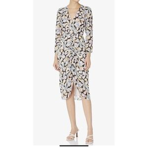 Rebecca Taylor Women's Silk spring wedding guest Midi Bow Fleur Dress 2